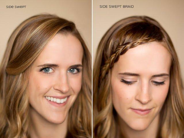 Французская коса вдоль виска